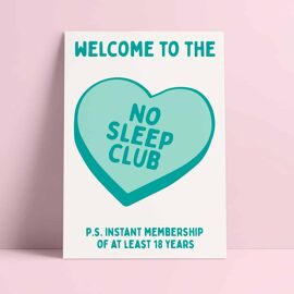 Postkaart No sleep club / Studio Inktvis